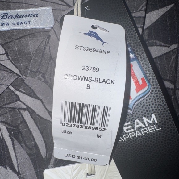 Cleveland Browns Tommy Bahama Coast Mens Islandzone Shirt Floral Gray Sz M NEW - Picture 10 of 12